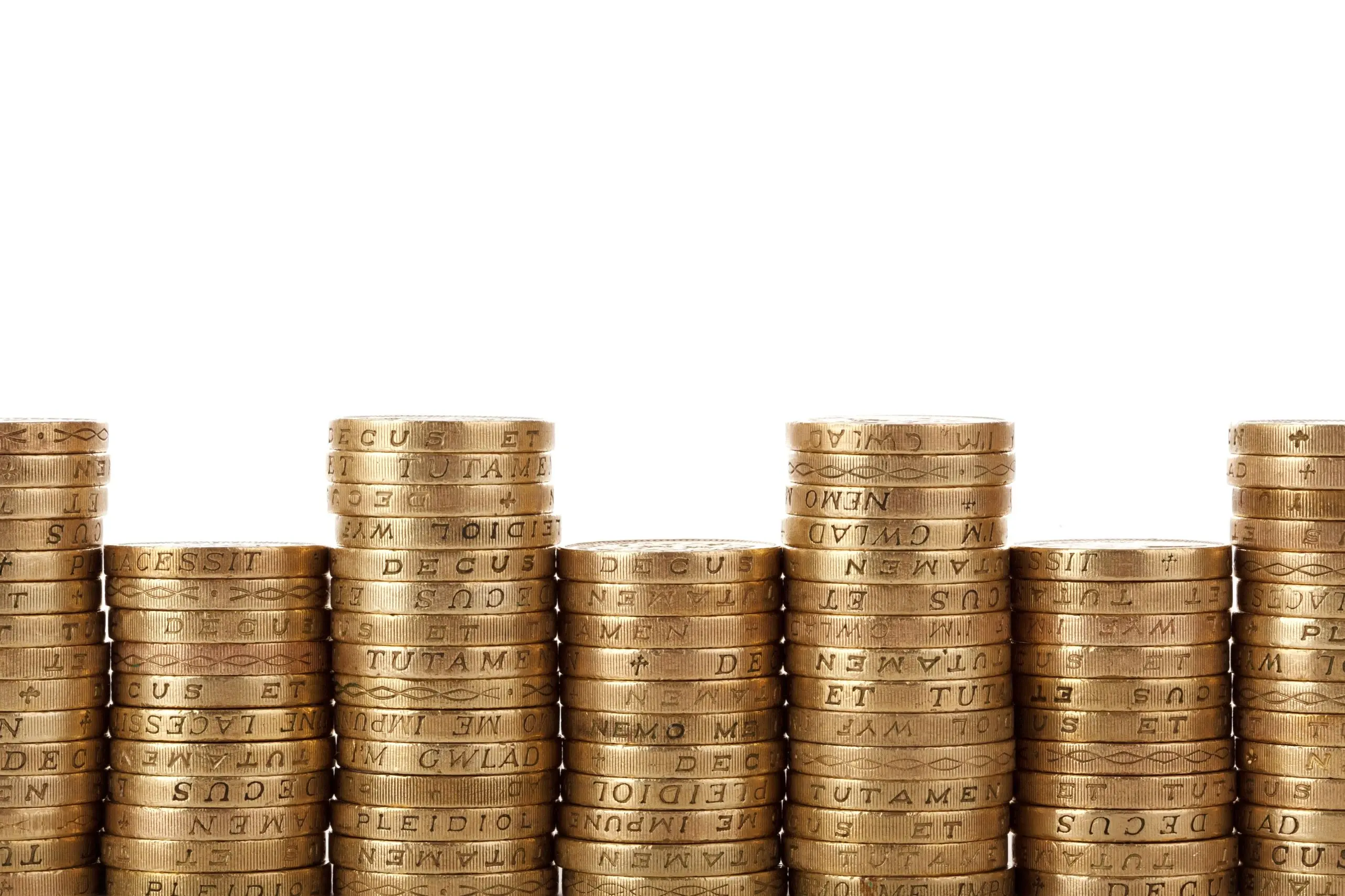 Coins in the shape of a column graph
