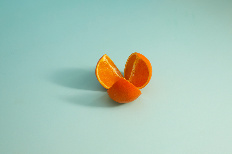 An orange cut into segments