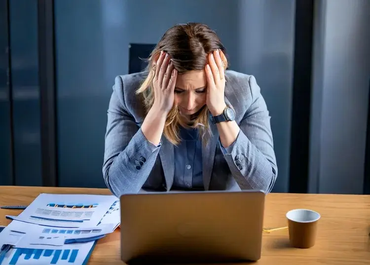 A stressed business owner