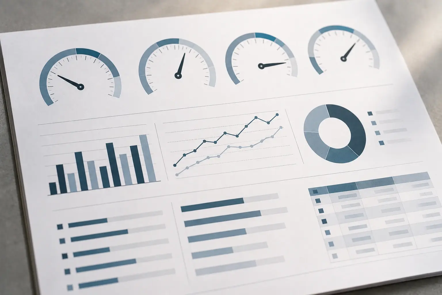 A structured KPI dashboard, showing the kind of focused performance reporting a growing SME needs.